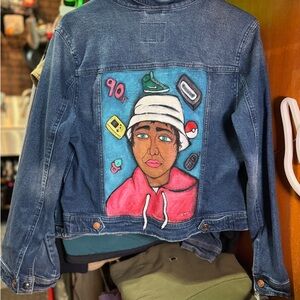 Hand Painted Retro 90s Denim Jacket